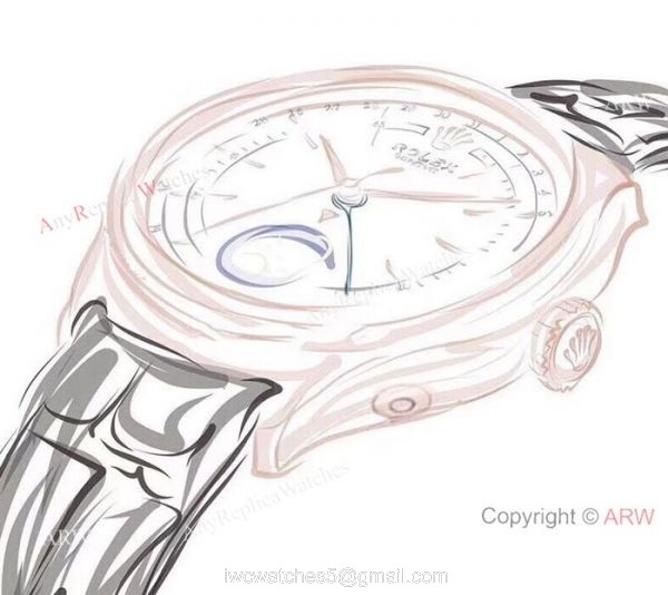 New Upgraded Rolex Cellini Moonphase Replica For Sale Rose Gold White Dial Watches 6