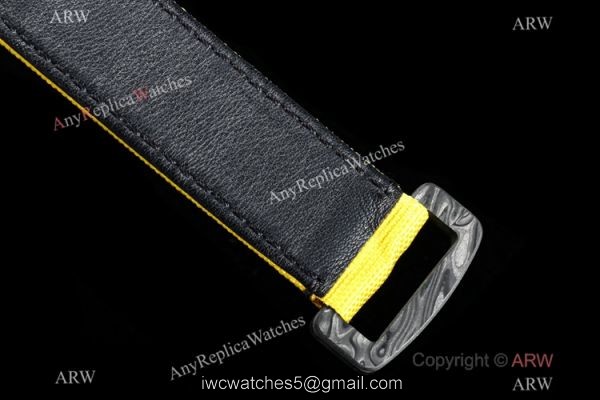 New! TW Factory Rolex Diw Carbon Daytona Swiss 7750 Copy Watch Yellow Fabric Leather Band 6