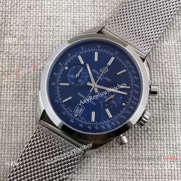 Breitling Stainless Steel Transocean Black Dial Watch Buy Knockoff 6