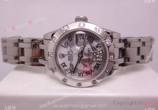 Rolex White Gold Masterpiece White MOP Face Lady Size 6