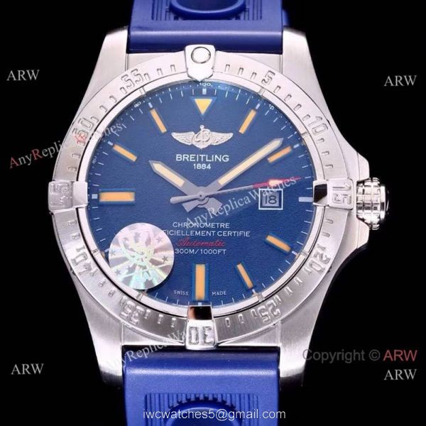 2018 New Breitling Avenger Blackbird Replica Watch Blue Band w Blue Face 6
