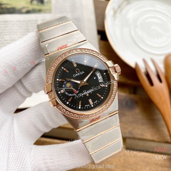 Copy Omega Constellation Moonphase Watch Stainless Steel 39mm 6