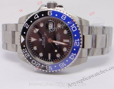 Replica Rolex Batman GMT-Master II SS Blue &038; Black Ceramic Bezel Watch 40mm 6