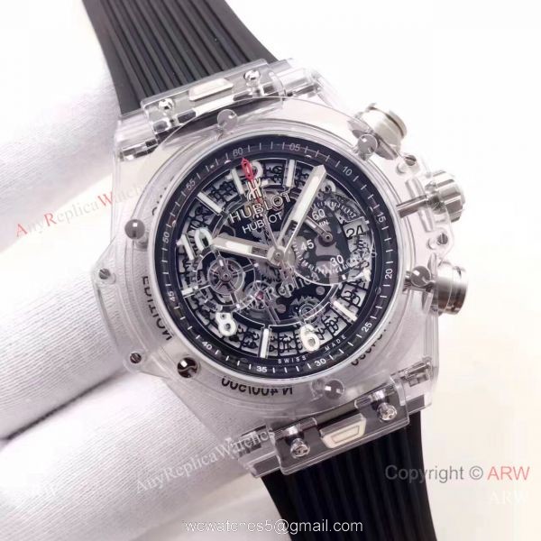 Baselworld Big Bang Hublot Unico Sapphire Replica Black Rubber Watch Hublot Clear Watch 6