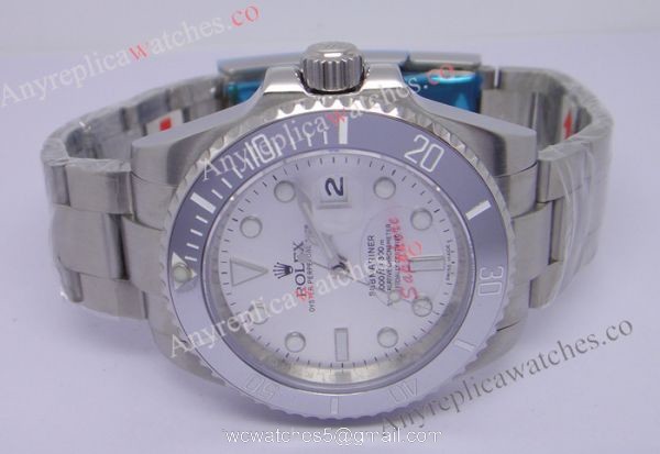 High Quality Replica Special Rolex Submariner Silver Dial / White Ceramic Bezel Men Watch 6