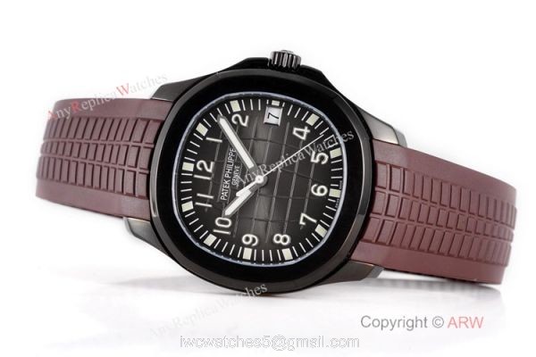 Swiss Grade Copy Patek Philippe Aquanaut Brown Rubber Strap Watch 40mm 6