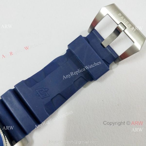 Panerai Submersible Rubber Strap SS Blue Bezel Pam 959 Watch Buy Replica 6