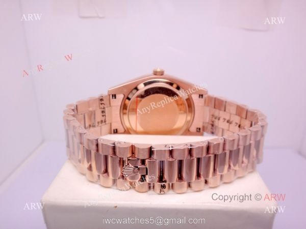 AAA Replica Rolex Day-Date Chocolate Face Watch New 40mm Case 6