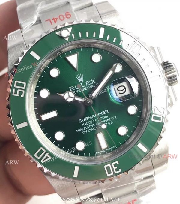 Noob Factory 3135 Replica Submariner Watch Stainless Steel Green Dial 6