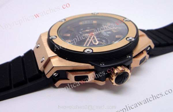 Hublot KING POWER Replica Watch 48mm Rose Gold and Black Rubber 6