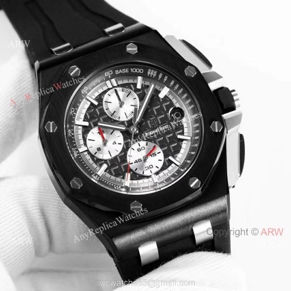 Solid Black AP Royal Oak Offshore 44mm Mens watch Audemars Piguet Knock off Wholesale 6