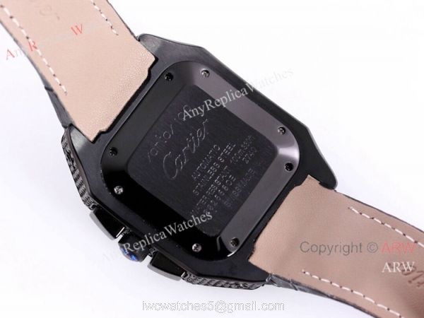 Cartier Santos Black Diamond White Dial 45mm Watch VK Chronograph 6