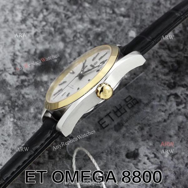Swiss ETA 8800 Movement Omega Seamaster Superluminova Leather Strap Watch 6
