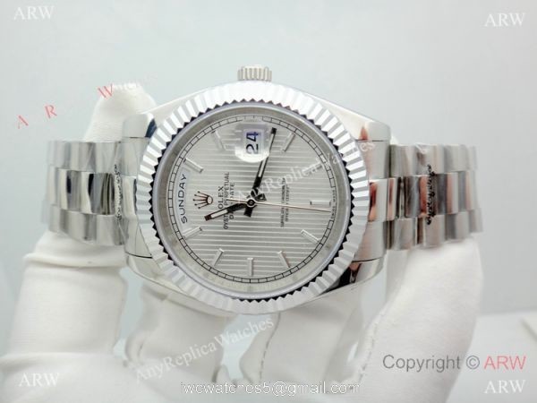 High Quality Replica Rolex Watch Day Date II Stainless Steel Case 40mm 6