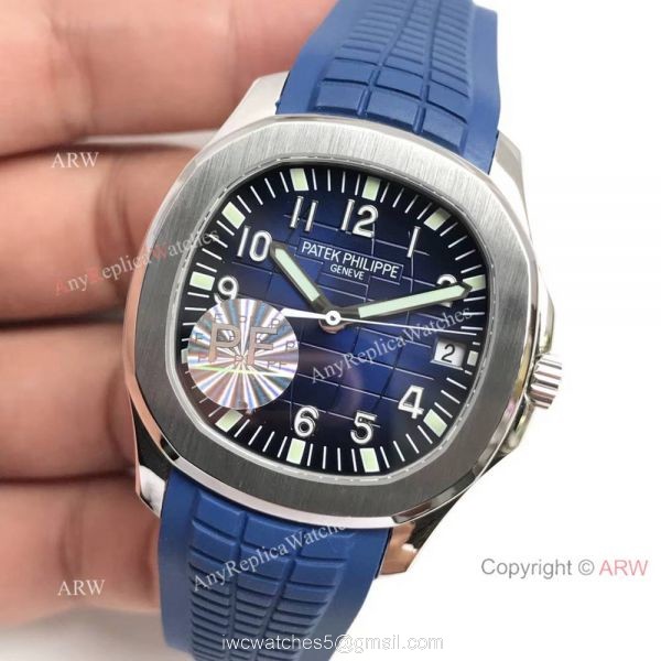 Fake Patek Philippe Aquanaut Swiss Cal324 Watch Blue Dial 6