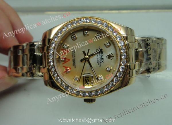 Masterpiece Datejust Replica Rolex Diamond Bezel Yellow Gold 31mm Watch 6
