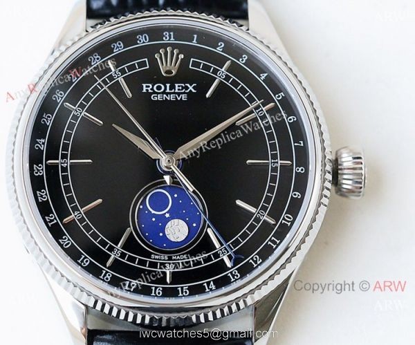 SWISS Grade Rolex Cellini Moonphase Replica Watch Black or White Dial 6
