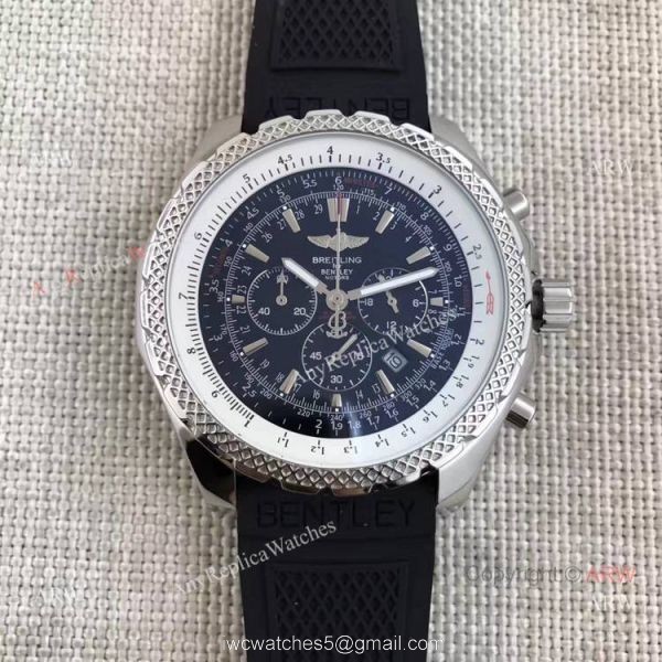 Breitling 1884 Bentley Motors T SS Black Dial w Blue Sub-dial Watch 6