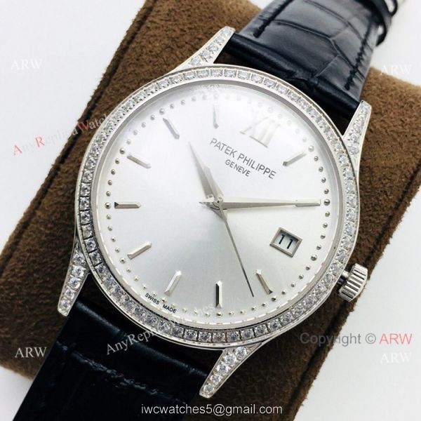 Super Clone Patek Philippe Calatrava PFF V2 Automatic Wrist SS Diamond Bezel 6