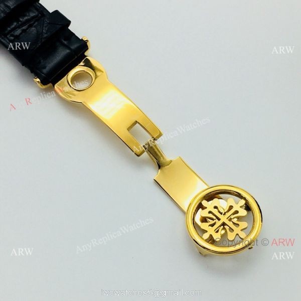 PPF Factory Patek Philippe Annual Calendar Complications Watch Gold and Black 6