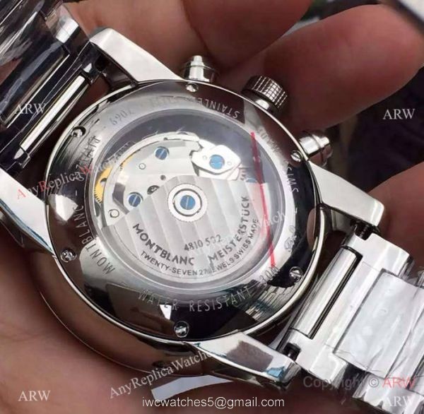 Swiss Grade Replica Montblanc Timewalker Chronograph Watch SS Black Dial 6