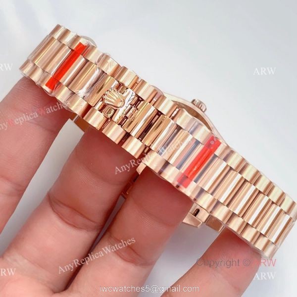 Noob Rolex Day Date Rose Gold With White Dial Roman Numbers Swiss 3255 Automatic Watch 6