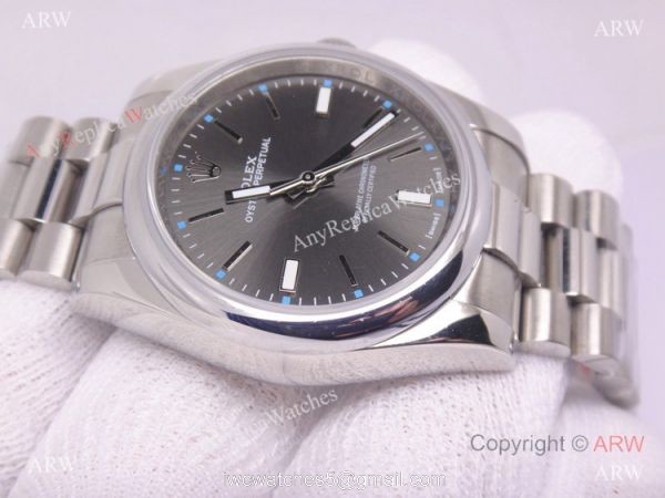 Replica Rolex Oyster Perpetual New Gray Dial Stainless Steel Watch 6