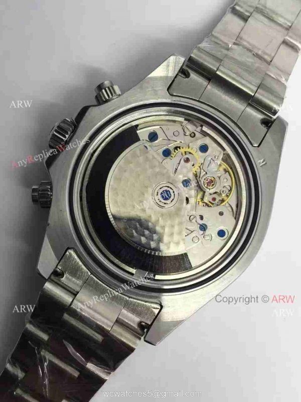 Replica Rolex Daytona Valjoux 7750 Watch Stainless Steel Black Dial Buy Swiss 6