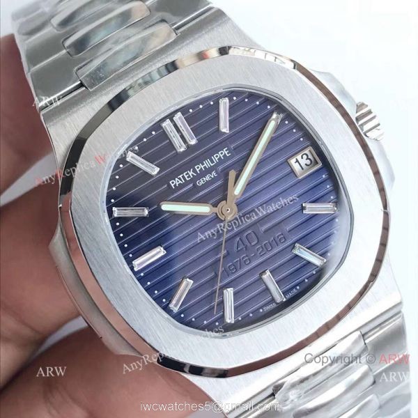 Copy Swiss Patek Philippe Nautilus 40th Anniversary Blue Dial Watch 6
