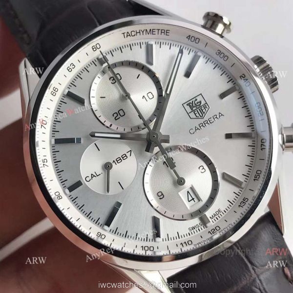Swiss Copy TAG Heuer Carrera Calibre 1887 Chronograph Watch Silver Dial 6