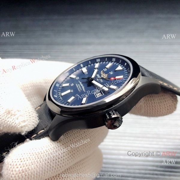 Best Replica Copy Breitling Superocean Black Steel Blue Dial Watch 6