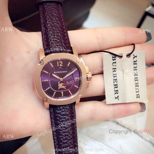 New Style Copy Burberry Lady watch Rose Gold Gray Face 6