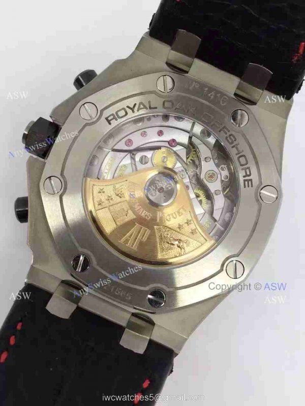 Swiss 3126 Replica Audemars Piguet Black Dial Number Black Leather 6