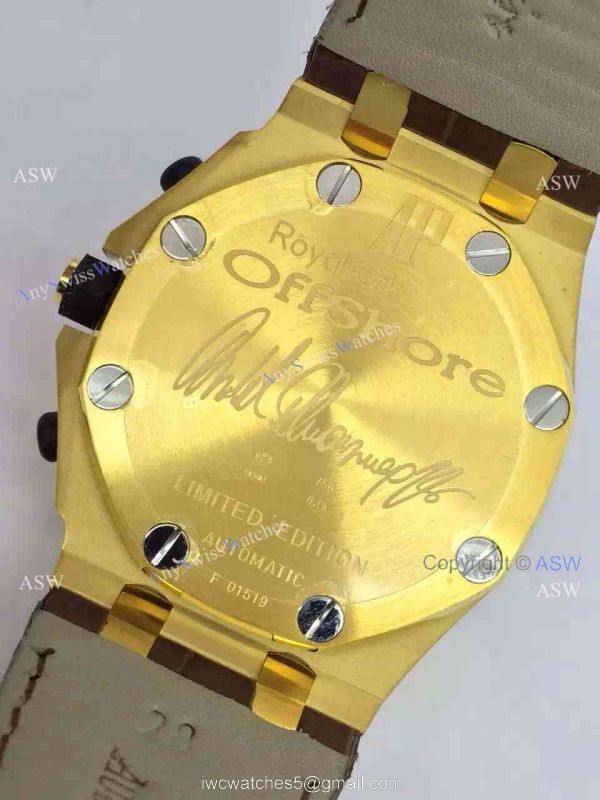 Fake Audemars Piguet Watch Black Face Yellow Gold Swiss Grade Mens 6