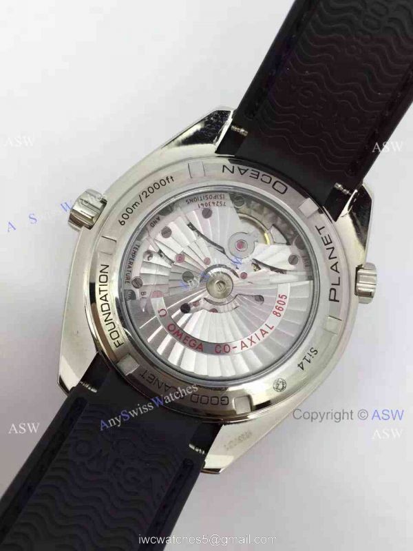 Copy Swiss Omega Seamaster Planet Ocean GMT Watch Black Rubber 6