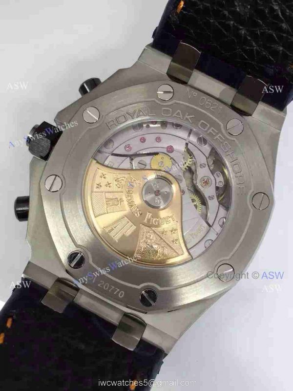 Swiss Knockoff Audemars Piguet Watch SS Blue Dial Blue Leather 6