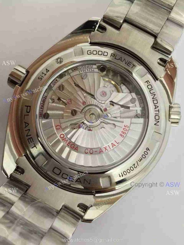 Knockoff Swiss Omega Seamaster GMT Watch Black Dial / Gray Arabic 6