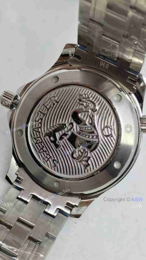 Grade 1A Omega Replica Watches James Bond Blue Ceramic Blue Dial 6