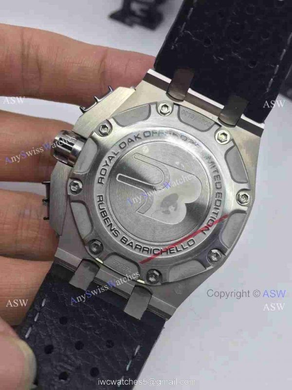 Replica Swiss Audemars Piguet Royal Oak Ruben Barrichello Watch Black Leather 6