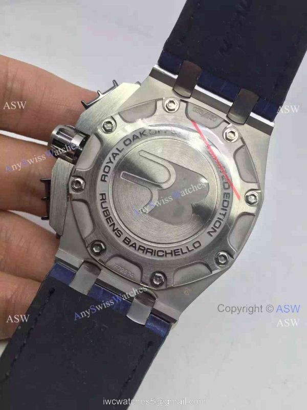 Replica Swiss 7750 Movement Audemars Piguet Ruben Barrichello Blue Leather Watch 6