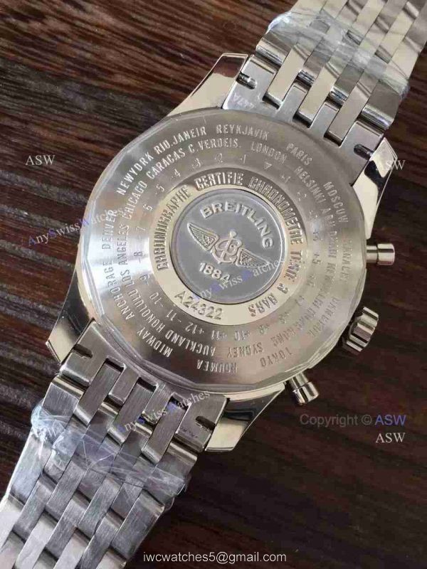 Swiss Copy Breitling Navitimer World Watch Stainless Steel White Chronograph 6