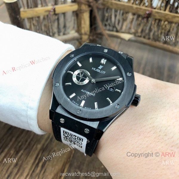 Copy Hublot Classic Fusion Black Case Automatic Watches 42mm 6