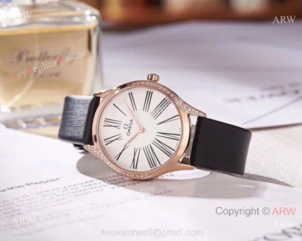2018 Copy Omega De Ville Tresor Lady Watch Rose Gold Case 6