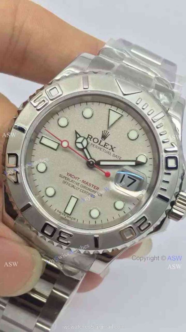 Replica Swiss Rolex Yachtmaster Watch SS Granite Dial 6