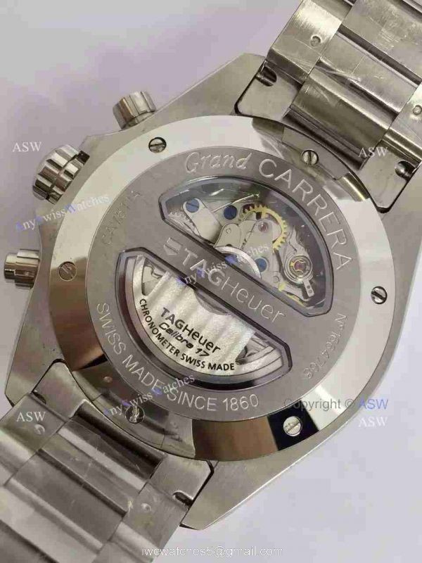 Super Clone Tag Heuer Grand Carrera Calibre 17 RS3 Watch SS black Dial 6