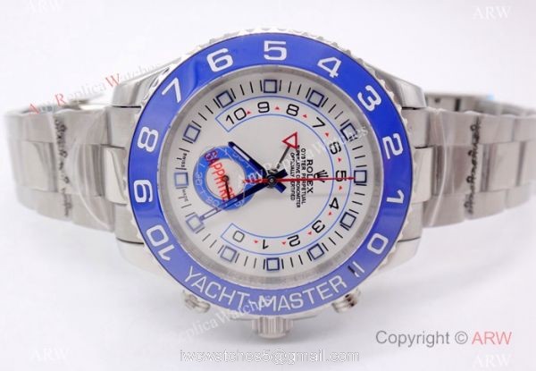 Swiss Copy Rolex Yachtmaster II 7750 Watch Stainless Steel Blue Ceramic 6