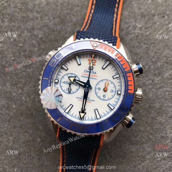 (OM) Swiss Grade Copy Omega Seamaster 9900 Blue Ceramic Bezel Watch 6