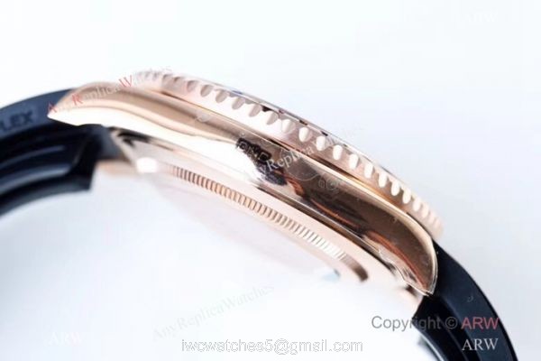 Noob Factory V8 904L Swiss 3135 Rolex Yachtmaster Rose Gold Replica Watch 6