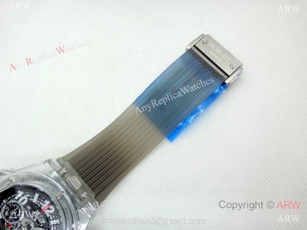 Best Quality Big Bang Unico Sapphire Hublot Clear Watch Gray Rubber Strap 6