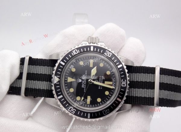 Rolex Vintage Submariner Replica Watch Stainless Steel Nylon Strap 6